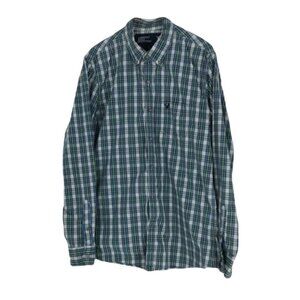 American Eagle  Outfitters blue green plaid button down mens medium